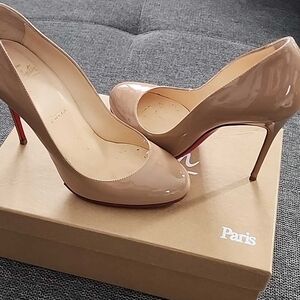 Christian Louboutin Beige Patent Fifi Heels